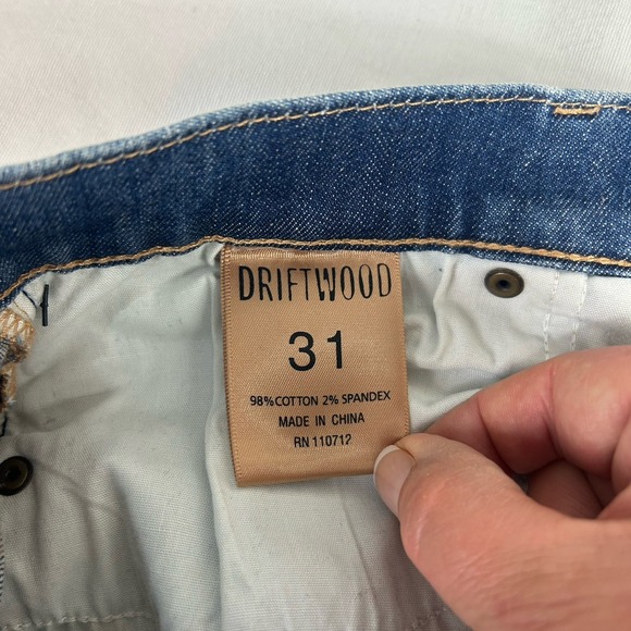 Driftwood Anthropologie Eva Floral Embroidered Mid Rise Stretch Flare Jeans 31 - Picture 6 of 12